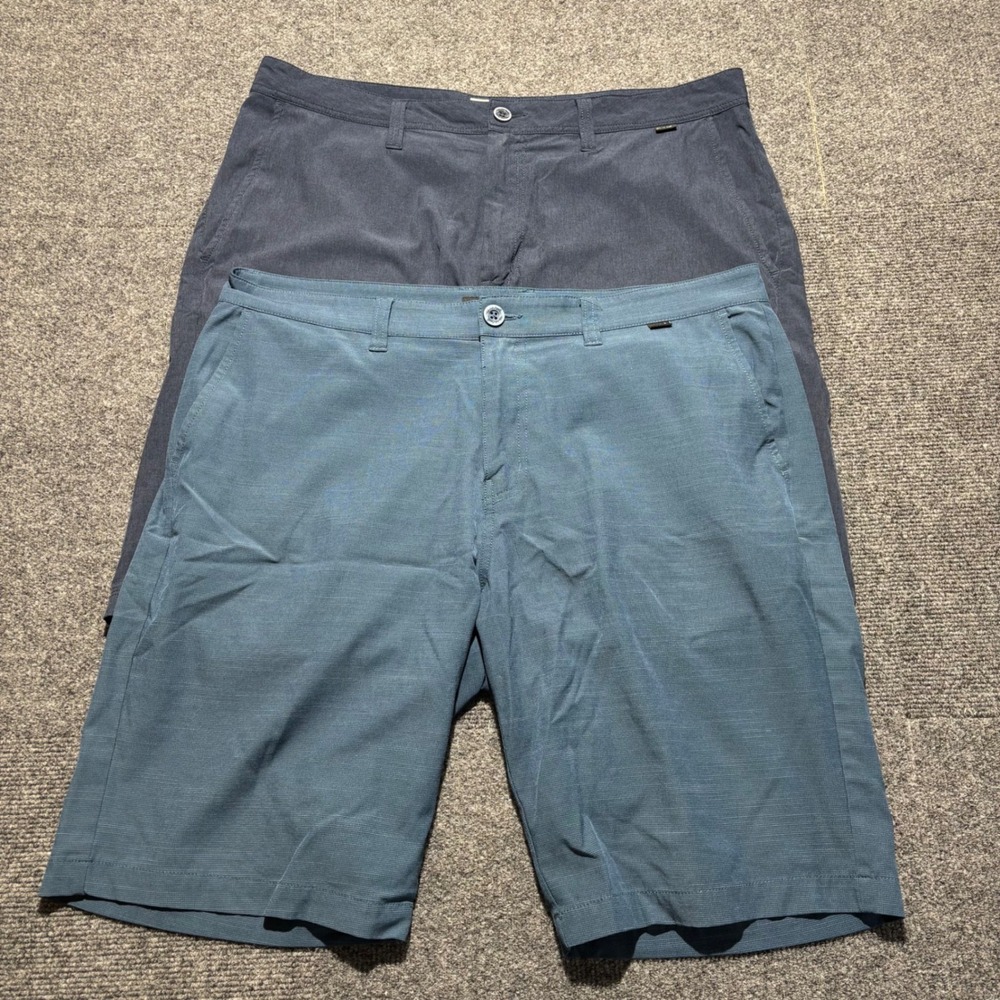 TravisMathew Men Shorts Lot Of  2 Pairs Stretch Navy Teal Golf Hybrid Shorts